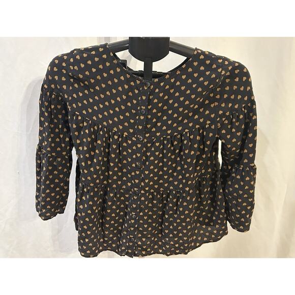 Madewell Silk Tiered Heart Button-Back Top Women's size XXS - Picture 2 of 3